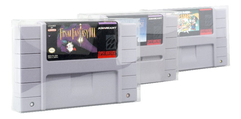 Nintendo SNES (Cartridge) - EVORETRO PET Protectors - Pack of 25 EVORETRO Canada Video Game Protectors  Squirtle Squad Card Shop.