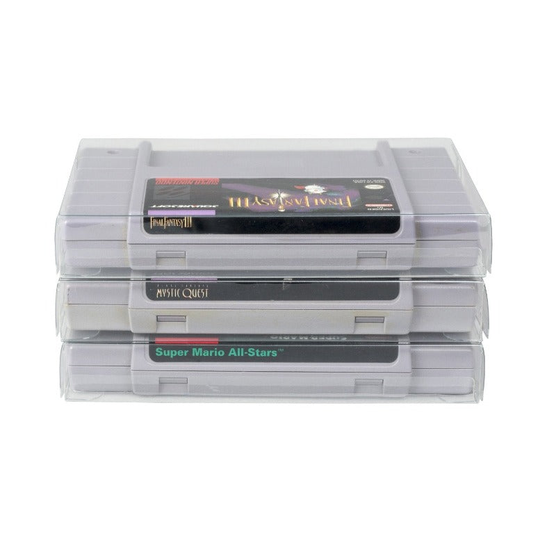 Nintendo SNES (Cartridge) - EVORETRO PET Protectors - Pack of 25 EVORETRO Canada Video Game Protectors  Squirtle Squad Card Shop.