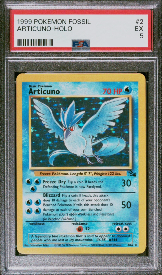 Pokémon TCG - Articuno 2/62 - Fossil Holo - PSA 5 EX Squirtle Squad Card Shop.   Squirtle Squad Card Shop.