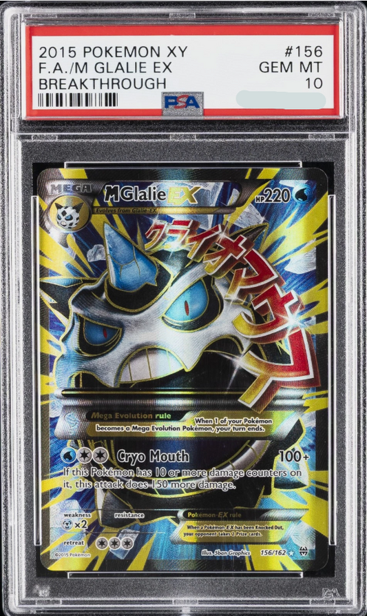 Pokémon TCG - Mega Glalie EX 156/162 - XY BREAKthrough - Full Art - PSA 10 Gem Mint Squirtle Squad Card Shop.   Squirtle Squad Card Shop.
