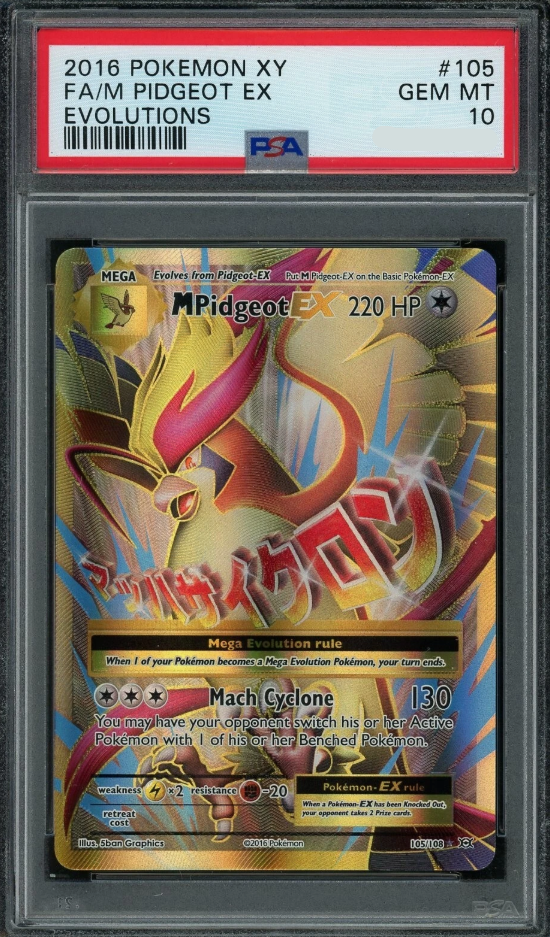 Pokémon TCG - Mega Pidgeot EX 105/108 - XY Evolutions - Full Art - PSA 10 Gem Mint Squirtle Squad Card Shop.   Squirtle Squad Card Shop.