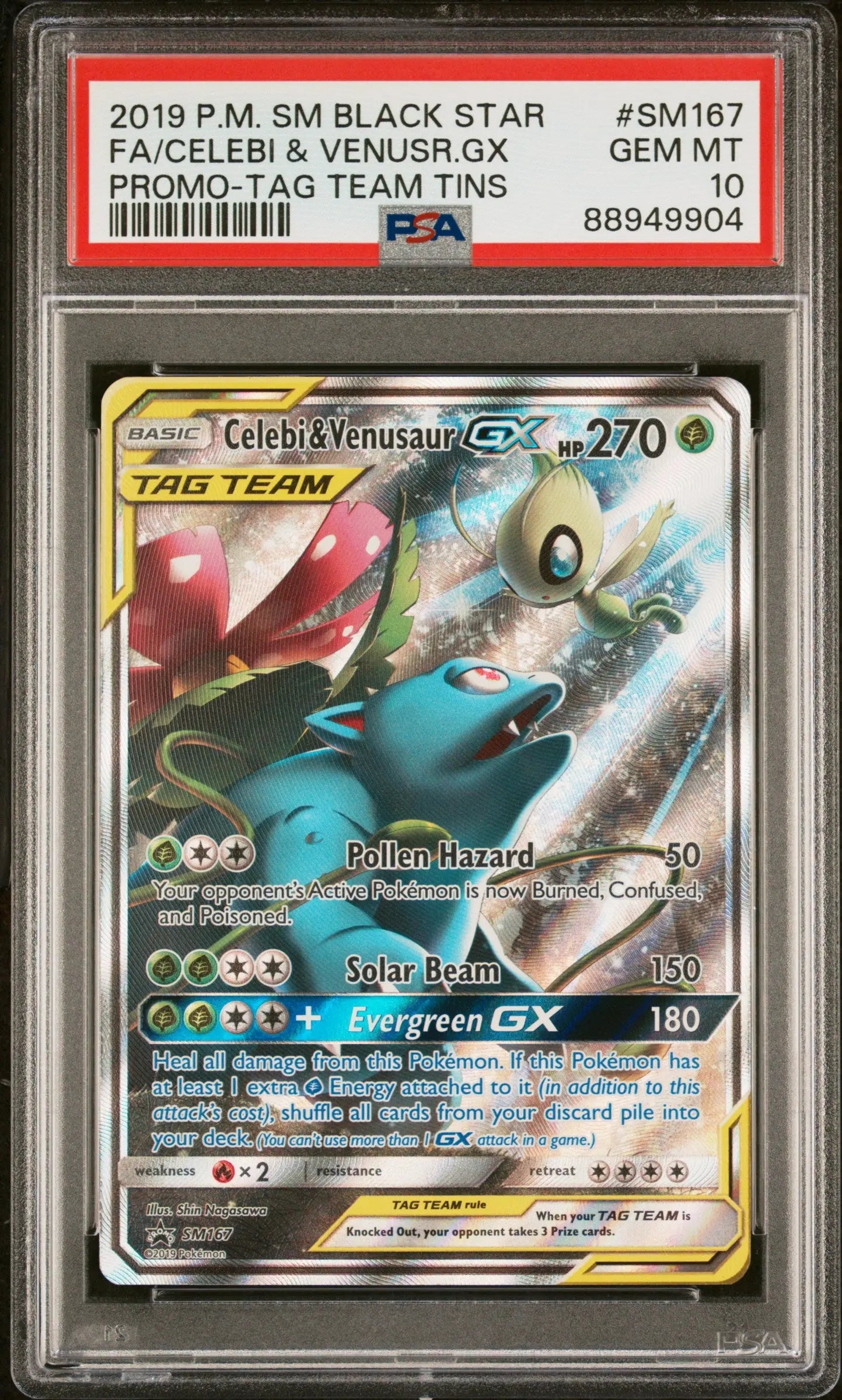 Pokémon TCG - Celebi & Venusaur GX SM167 Sun & Moon Black Star Promo PSA 10 Gem Mint Squirtle Squad Card Shop.   Squirtle Squad Card Shop.