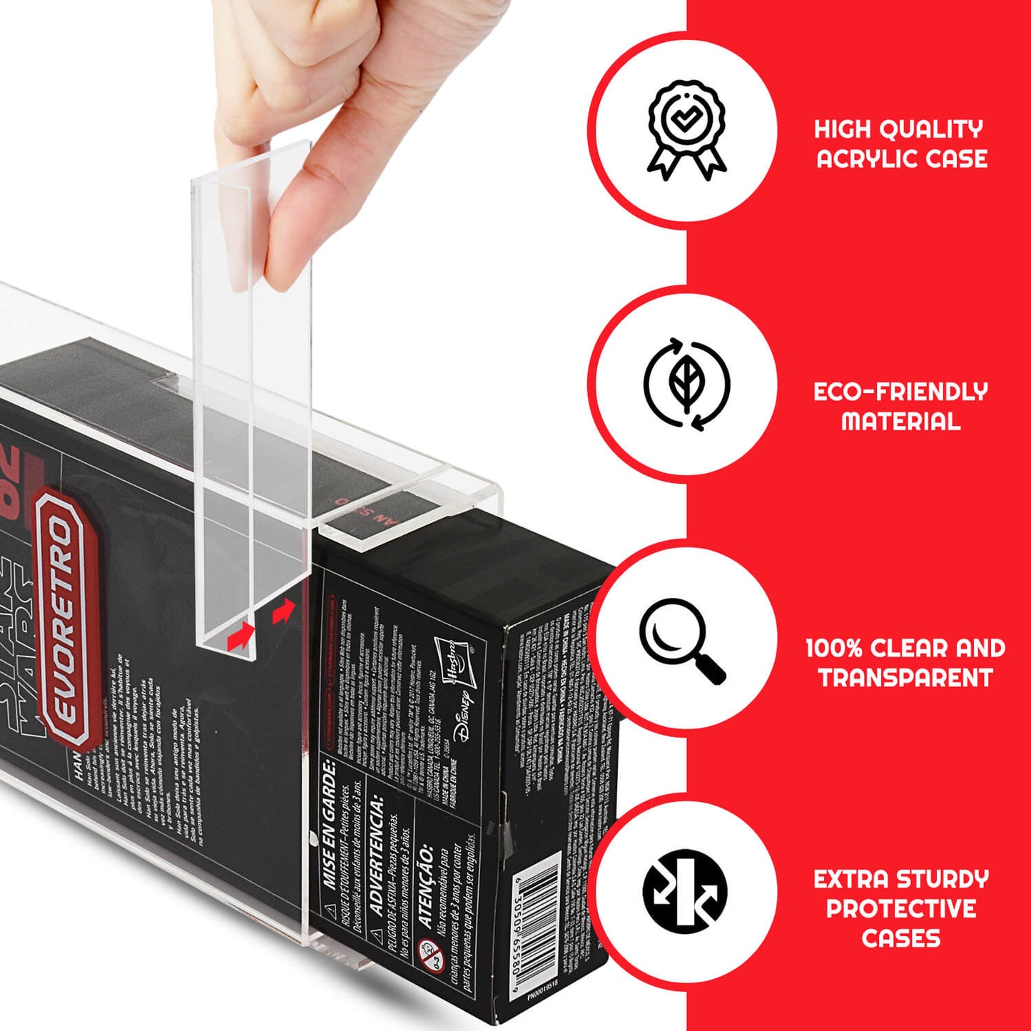Star Wars Black series EVORETRO Clear Acrylic Display Case - Pack of 1 EVORETRO Canada Figurine Protectors  Squirtle Squad Card Shop.