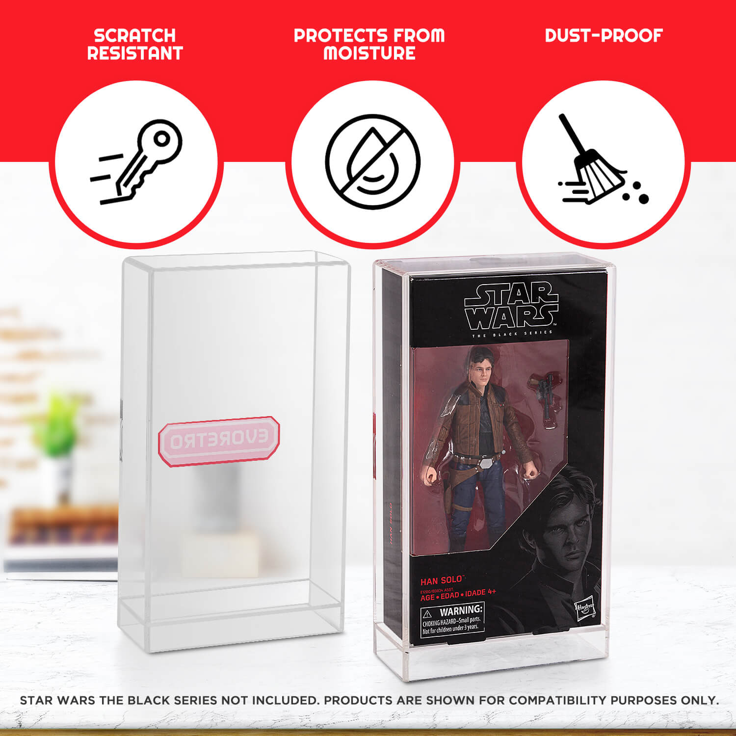 Star Wars Black series EVORETRO Clear Acrylic Display Case - Pack of 1 EVORETRO Canada Figurine Protectors  Squirtle Squad Card Shop.