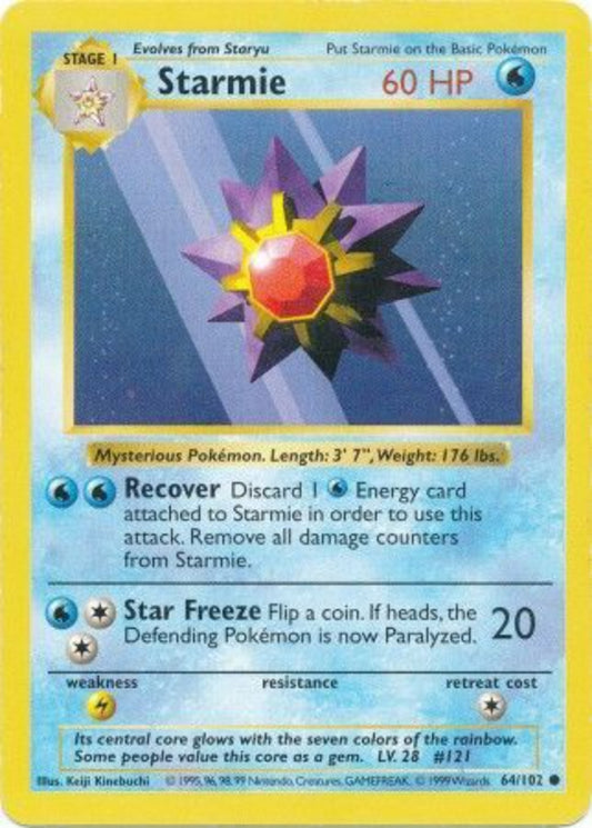 Starmie 064  - Unlimited Base Set Shadowless - Common