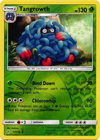 Tangrowth 017/214 Reverse Holo - Sun & Moon Unbroken Bonds