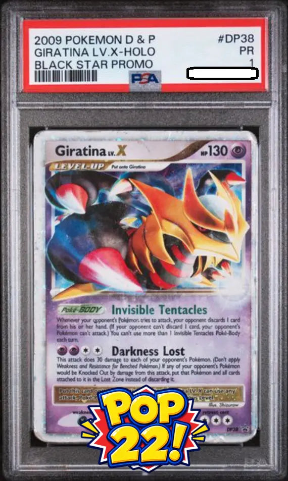 Pokémon - Black Star Promo - Giratina LV.X DP38 - PSA 1 PR Holo POP 22 Squirtle Squad Card Shop.   Squirtle Squad Card Shop.
