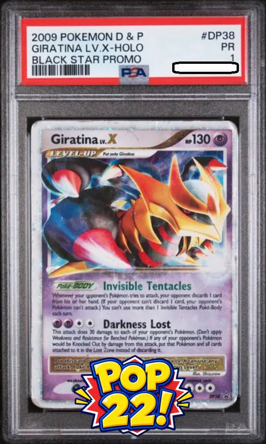 Pokémon - Black Star Promo - Giratina LV.X DP38 - PSA 1 PR Holo POP 22 Squirtle Squad Card Shop.   Squirtle Squad Card Shop.