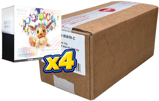 Pokémon TCG - Prismatic Evolutions Pokémon Center Elite Trainer Box Exclusive Case - Sealed 4 ETB Case SV: Prismatic Evolutions Pokemon Sealed  Squirtle Squad Card Shop.