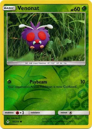 Venonat 010/214 Reverse Holo - Sun & Moon Unbroken Bonds
