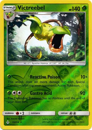 Victreebel 015/214 Reverse Holo - Sun & Moon Unbroken Bonds