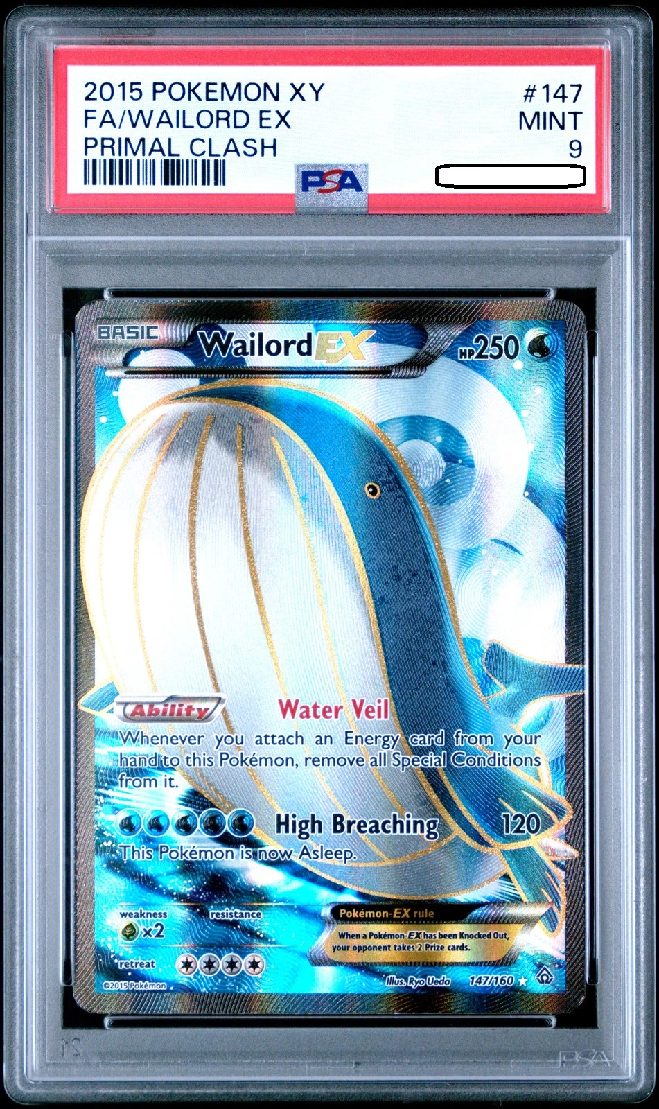 Pokémon TCG – Wailord EX 147/160 Full Art Ultra Rare – Primal Clash – PSA 9 Mint Squirtle Squad Card Shop.   Squirtle Squad Card Shop.