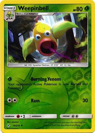 Weepinbell 014/214 Reverse Holo - Sun & Moon Unbroken Bonds