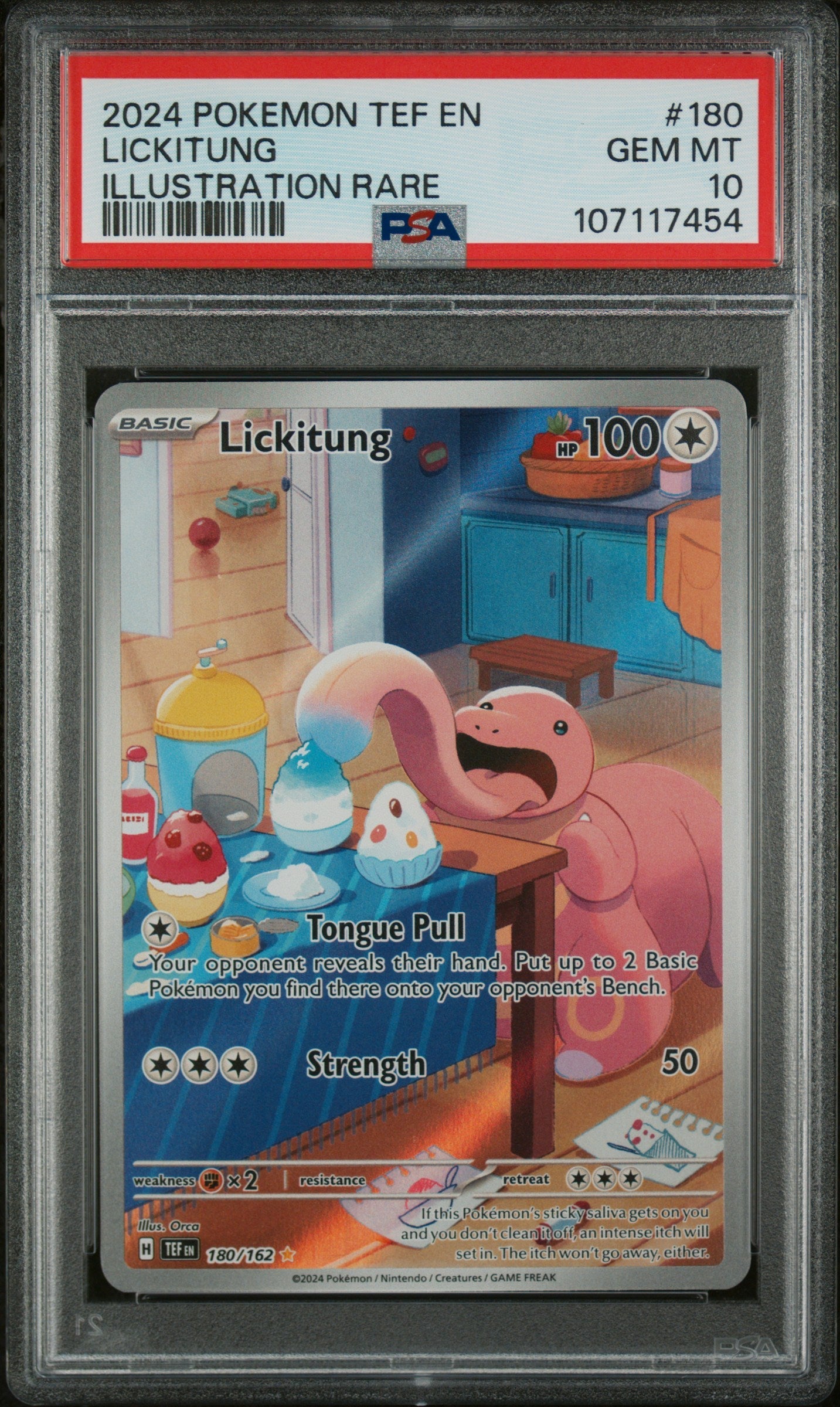 Pokémon TCG - Lickitung 180/162 - Temporal Forces - Illustration Rare - PSA 10 Gem Mint Squirtle Squad Card Shop.   Squirtle Squad Card Shop.