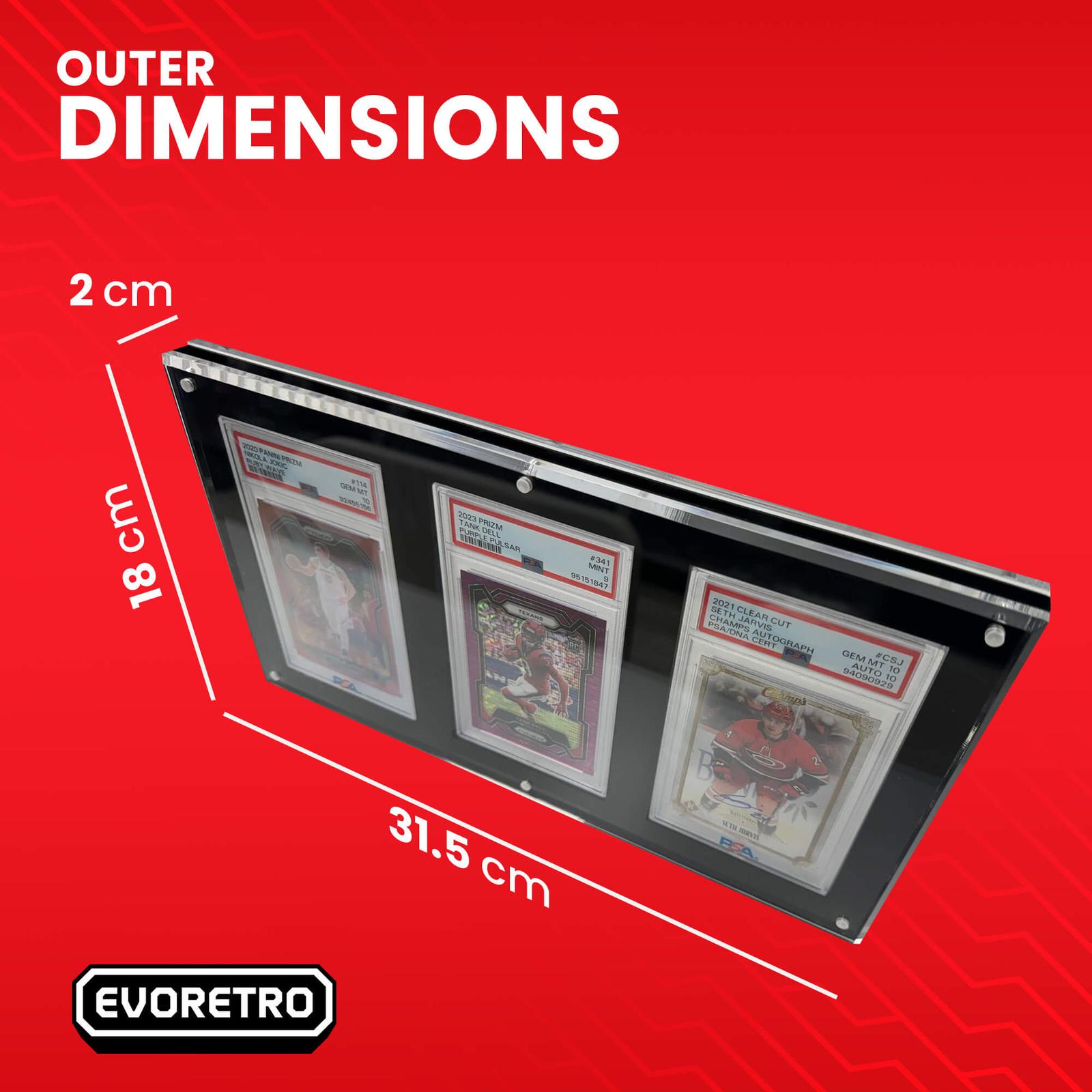 EVORETRO Acrylic Frame for PSA - 3 Slots EVORETRO Canada Card Protectors  Squirtle Squad Card Shop.