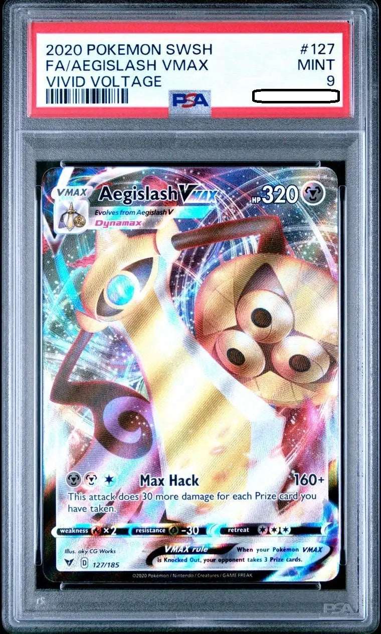 Pokémon TCG – Aegislash VMAX 127/185 Holo Rare – Vivid Voltage – PSA 9 Mint