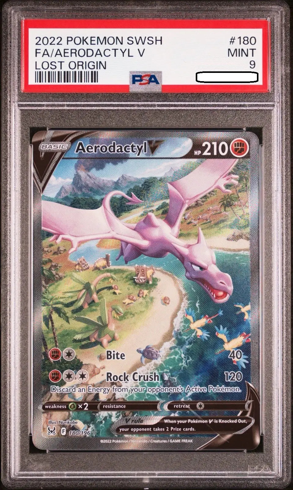 Pokémon TCG – Aerodactyl V 180/196 Alternate Art – Lost Origin – PSA 9 Mint