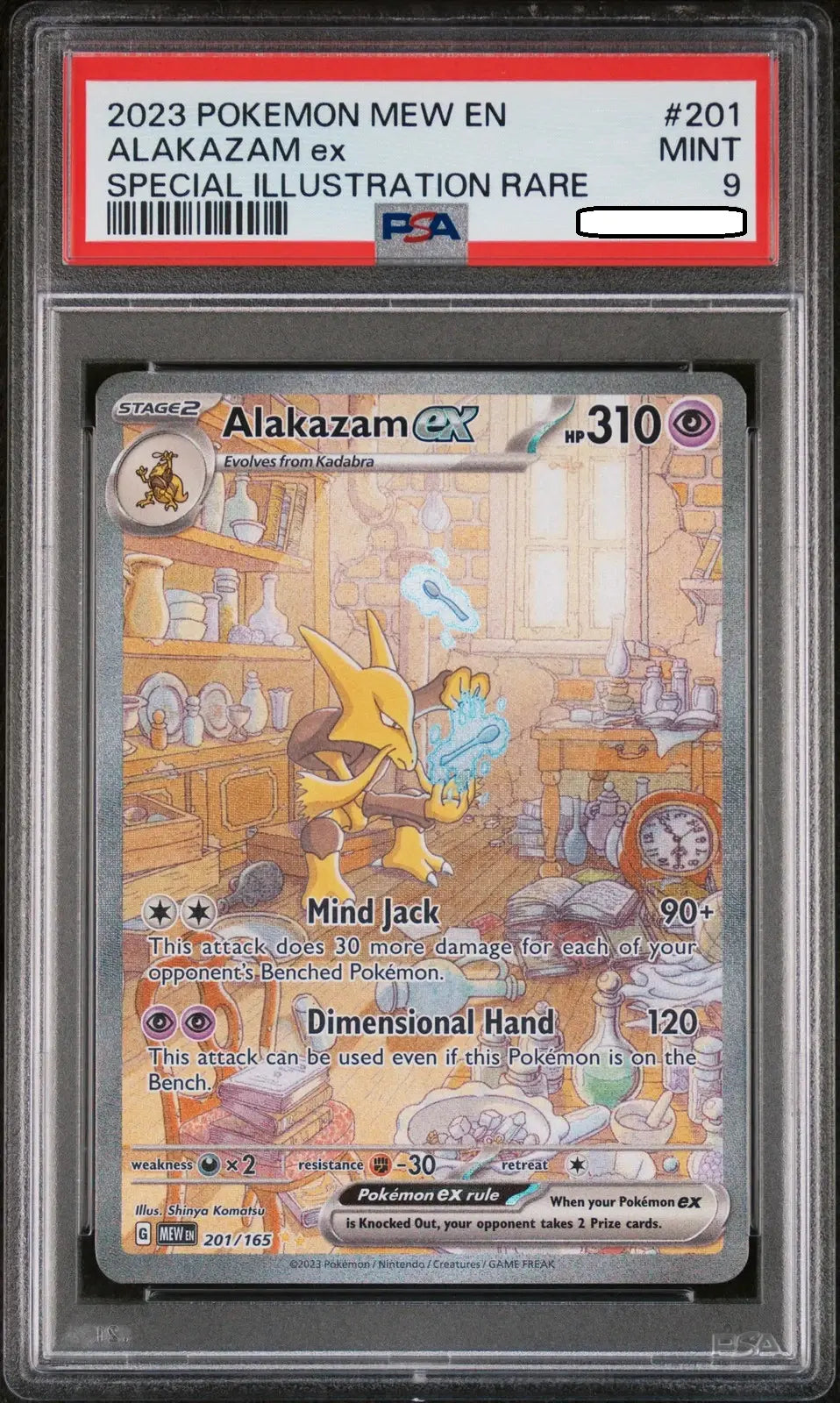 Pokémon TCG – Alakazam ex 201/165 Special Illustration Rare – Scarlet & Violet 151 – PSA 9 Mint