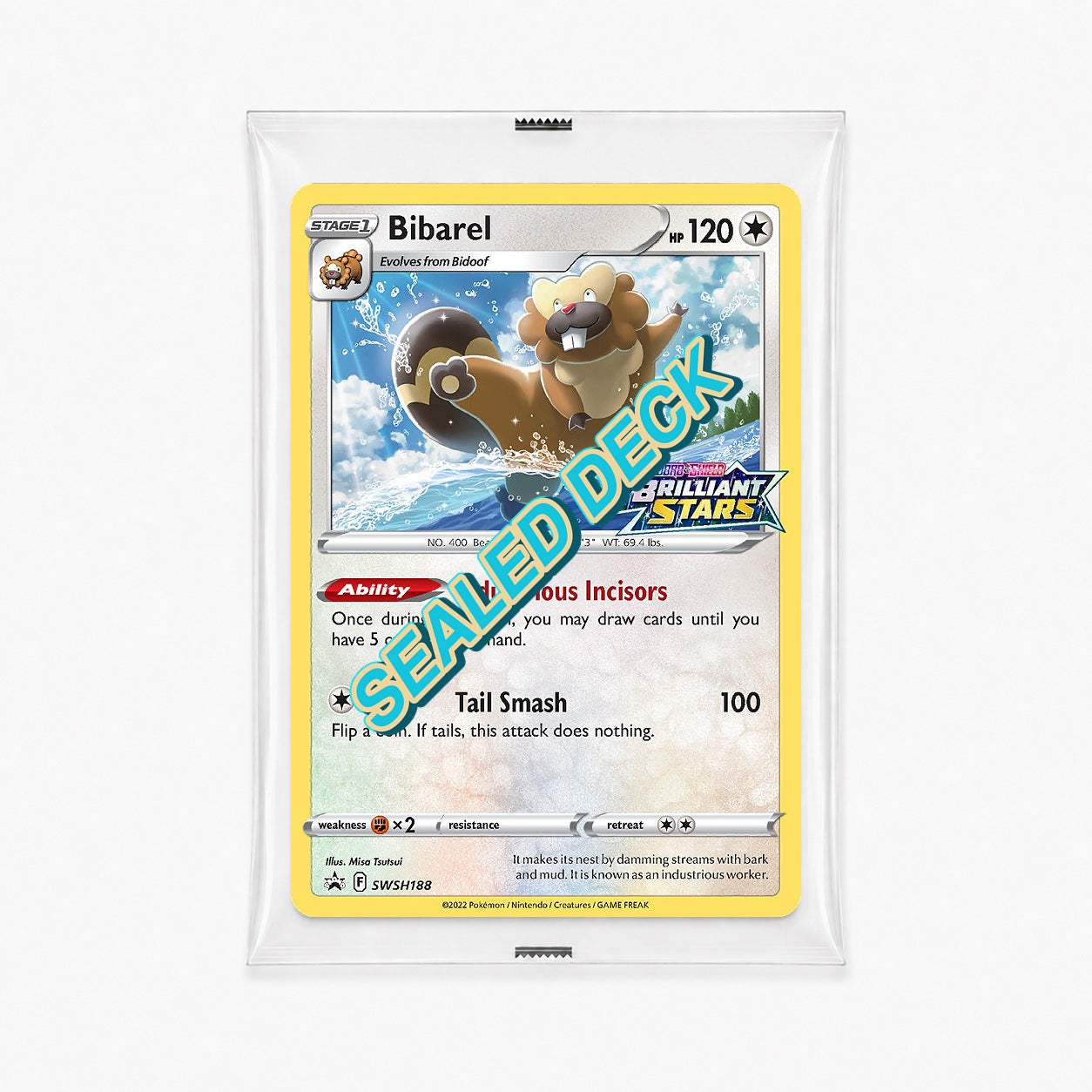 Bibarel SWSH188 Brilliant Stars Build and Battle sealed deck