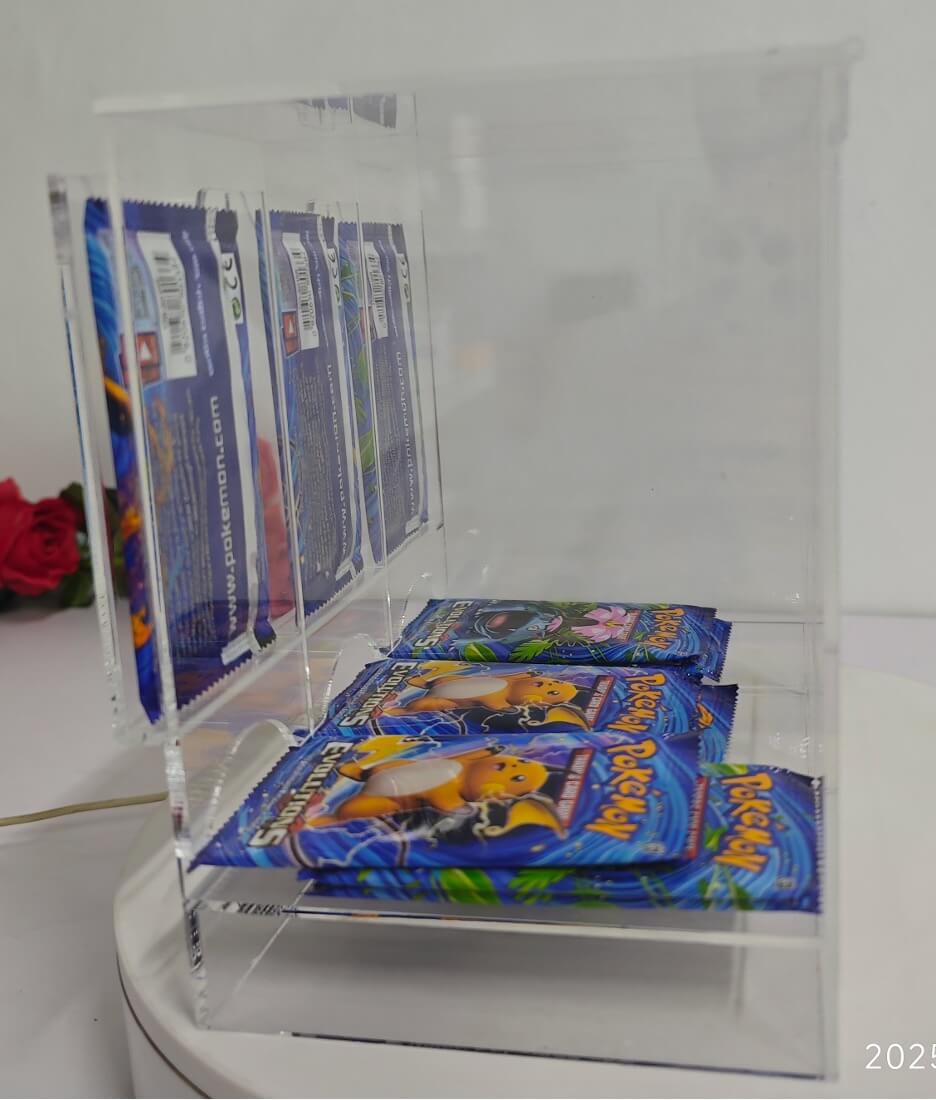 EVORETRO Acrylic Display Stand for Booster  DispenserPacks – Retail Counter Unit with Top Shelf EVORETRO Canada Card Protectors  Squirtle Squad Card Shop.