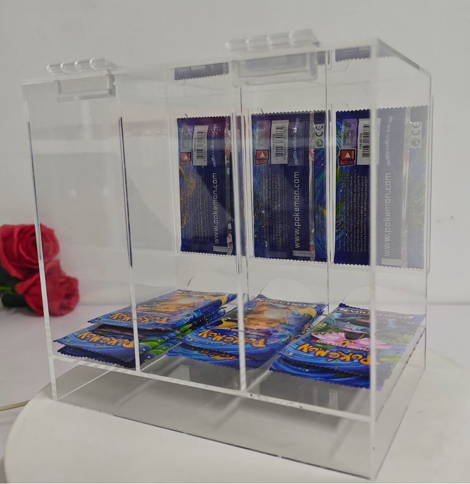 EVORETRO Acrylic Display Stand for Booster  DispenserPacks – Retail Counter Unit with Top Shelf EVORETRO Canada Card Protectors  Squirtle Squad Card Shop.