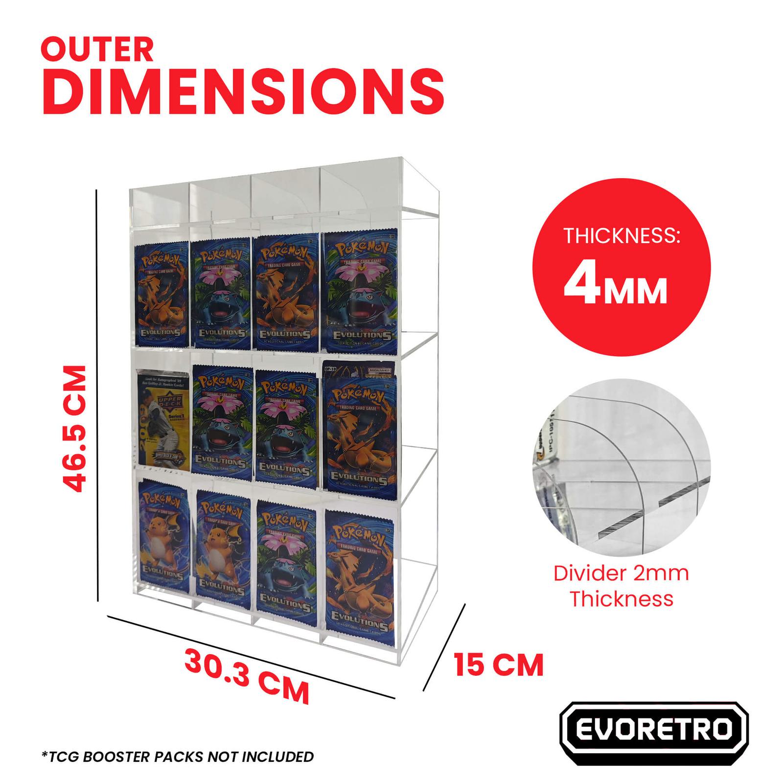 EVORETRO Acrylic Display Stand for Booster  DispenserPacks – Retail Counter Unit with Top Shelf EVORETRO Canada Card Protectors  Squirtle Squad Card Shop.