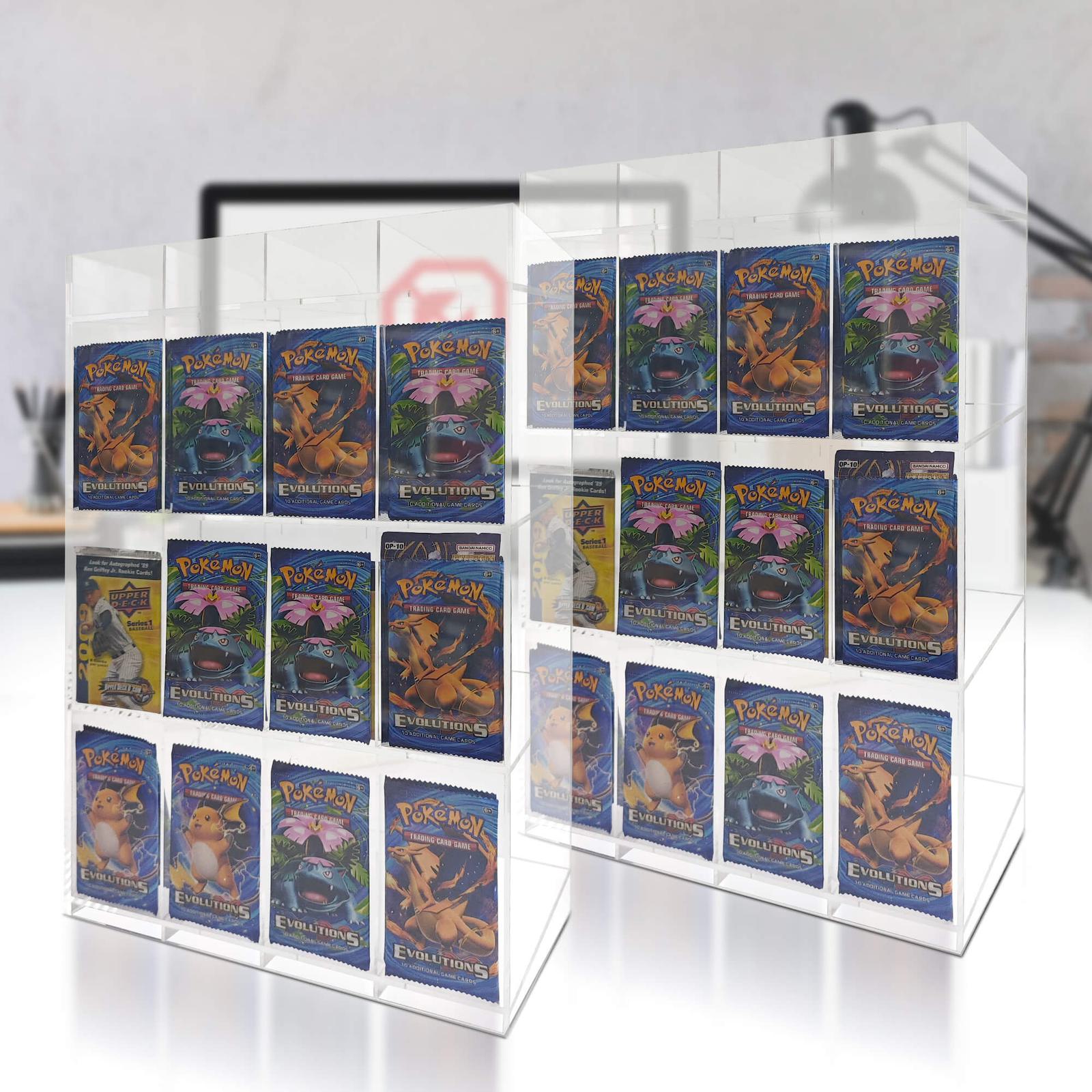 EVORETRO Acrylic Display Stand for Booster  DispenserPacks – Retail Counter Unit with Top Shelf EVORETRO Canada Card Protectors  Squirtle Squad Card Shop.
