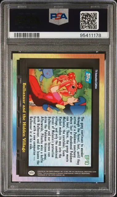 Pokémon TCG – Bulbasaur Hidden Village EP10 – Topps TV Animation Series 2 – PSA 9 Mint