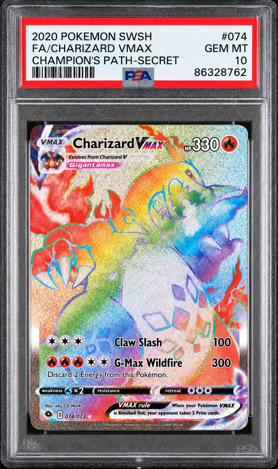 Charizard VMAX 074/073 Champion’s Path PSA 10 cert 86328762