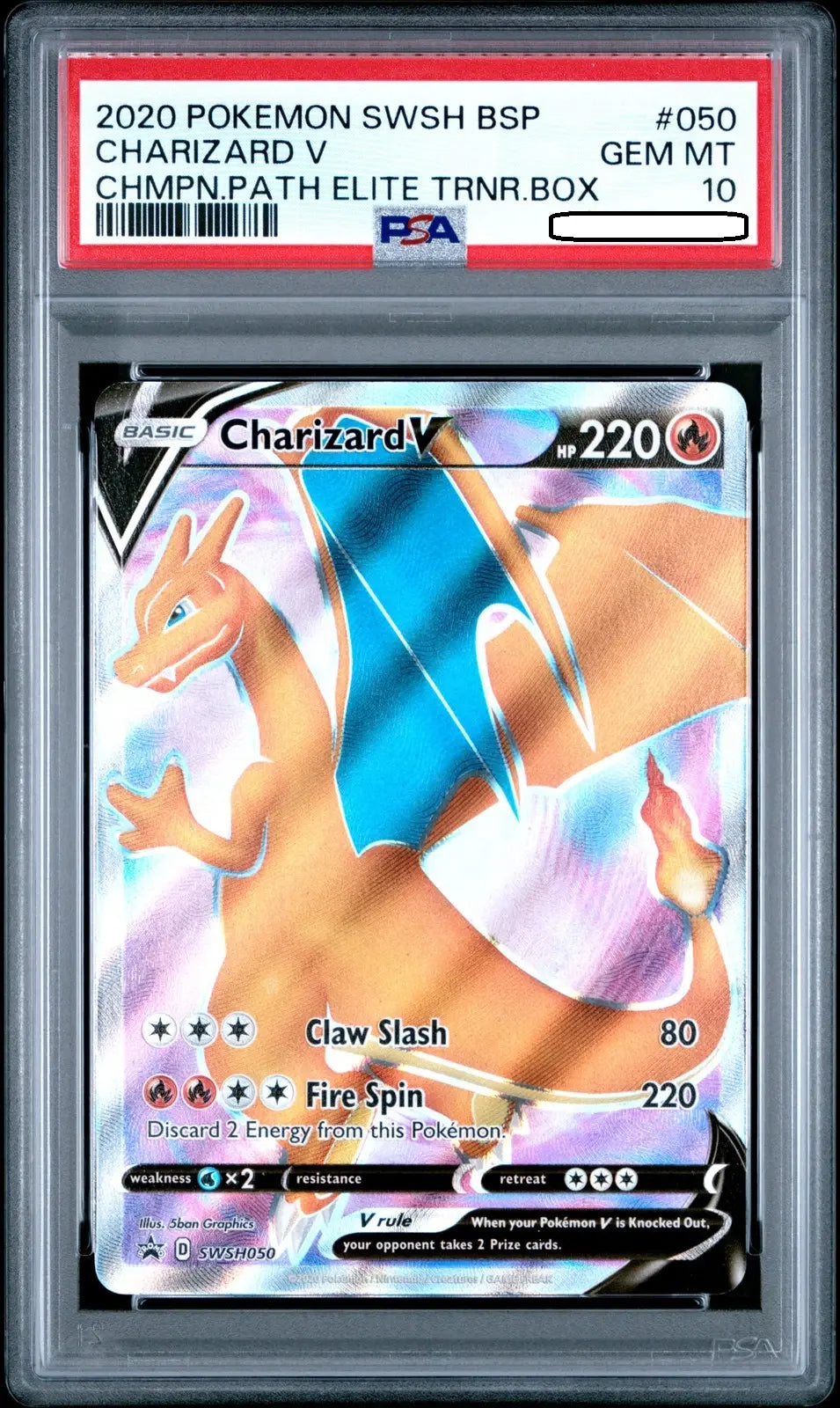 Pokémon TCG – Charizard V SWSH050 Full Art – Black Star Promo – PSA 10 Gem Mint