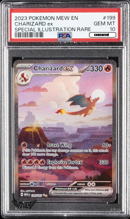 Pokémon TCG – Charizard ex 199/165 – 151 Special Illustration Rare – PSA 10 Gem Mint – 2023 Squirtle Squad Card Shop.   Squirtle Squad Card Shop.