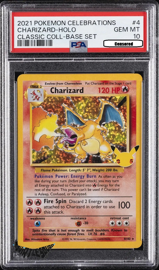 Pokémon TCG – Charizard – Classic Collection #4 – Celebrations – Holo – PSA 10 Gem Mint Squirtle Squad Card Shop.