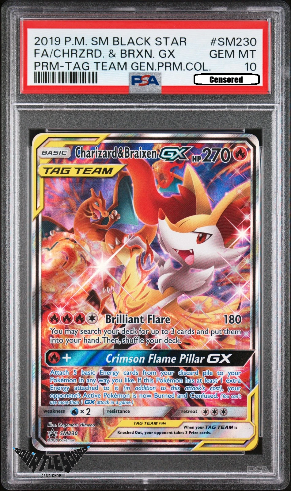 Pokémon TCG – Charizard & Braixen GX SM230 – Black Star Promo – PSA 10 Gem Mint