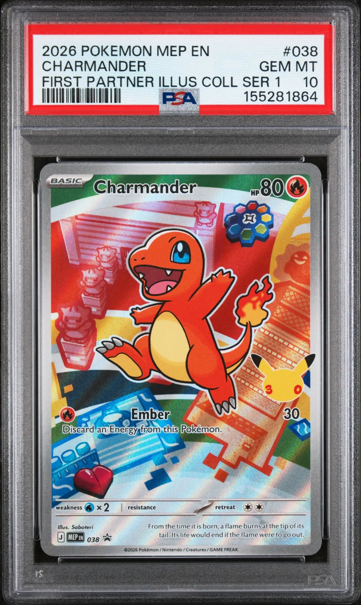Charmander 038 First Partner Illustration Collection PSA 10 cert 155281864