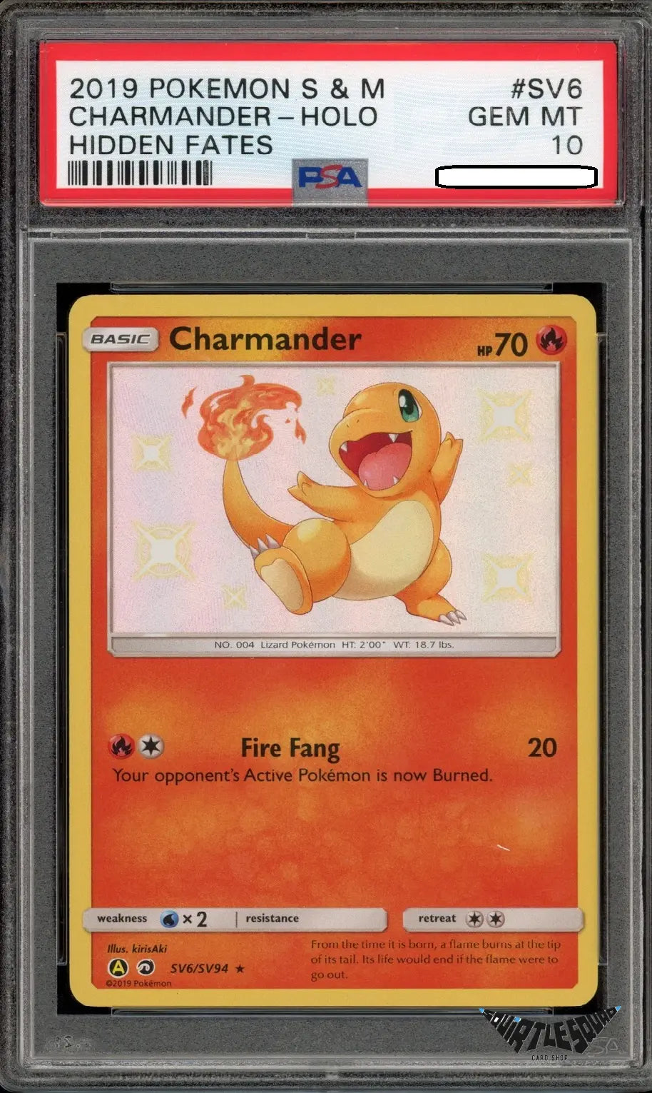Pokémon TCG – Charmander SV6/SV94 Shiny Holo – Hidden Fates – PSA 10 Gem Mint