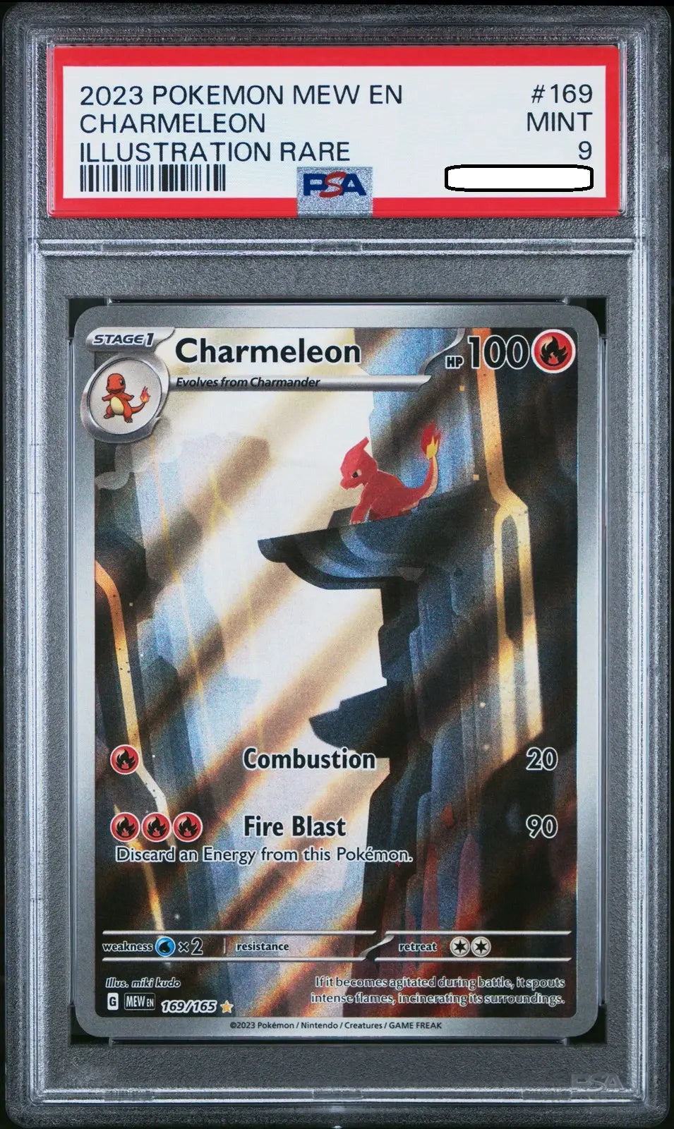 Pokémon TCG – Charmeleon 169/165 Illustration Rare – Pokémon 151 – PSA 9 Mint