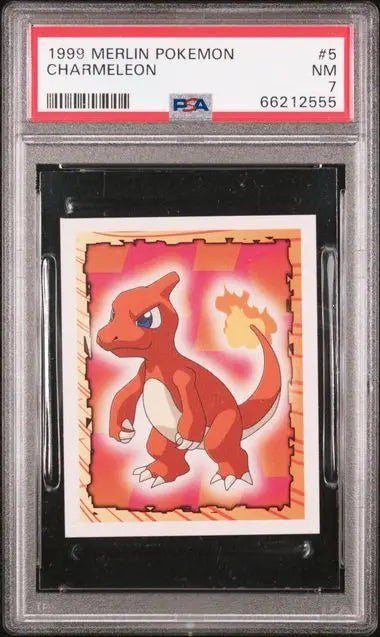 Pokémon TCG – Charmeleon Sticker #5 – Merlin 1999 – PSA 7 Near Mint