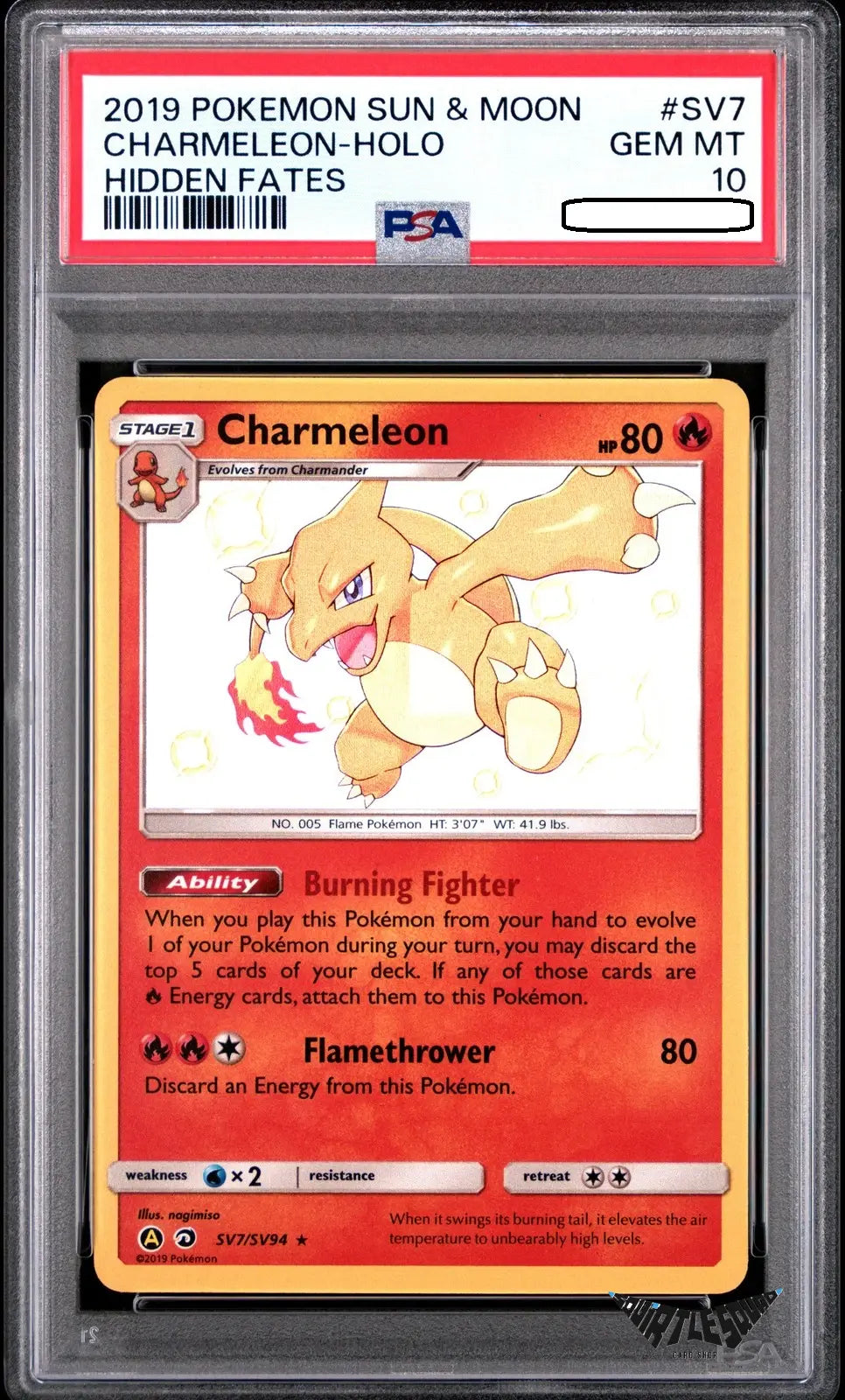 Pokémon TCG – Charmeleon SV7/SV94 Shiny Holo – Hidden Fates – PSA 10 Gem Mint