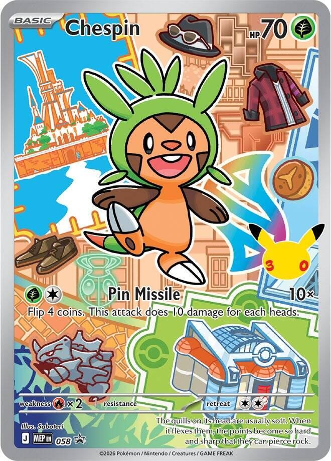 Pokémon TCG – Chespin MEP 058 – Mega Evolution Promo Cards – Near Mint
