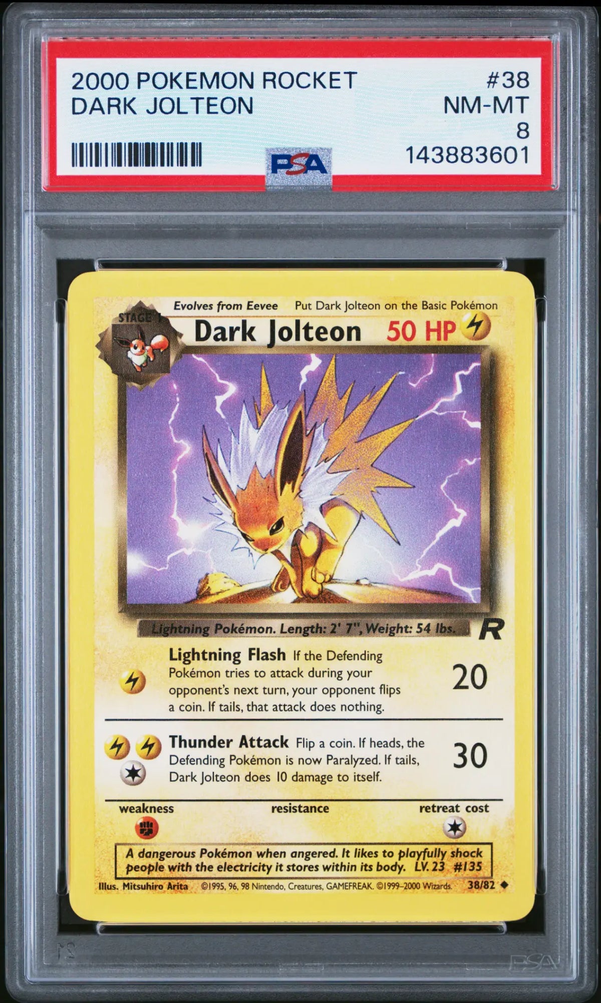 Dark Jolteon 38/82 Team Rocket PSA 8 cert 143883601