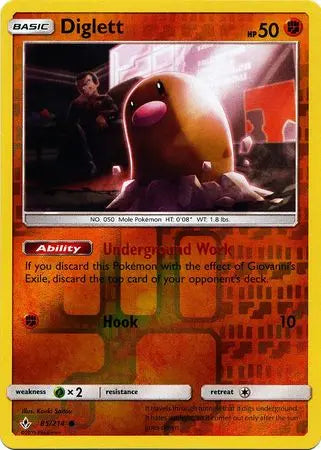 Diglett 85/214 Unbroken Bonds Reverse Holo Pokémon card