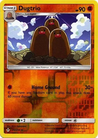 Dugtrio 86/214 Unbroken Bonds Reverse Holo Pokémon card