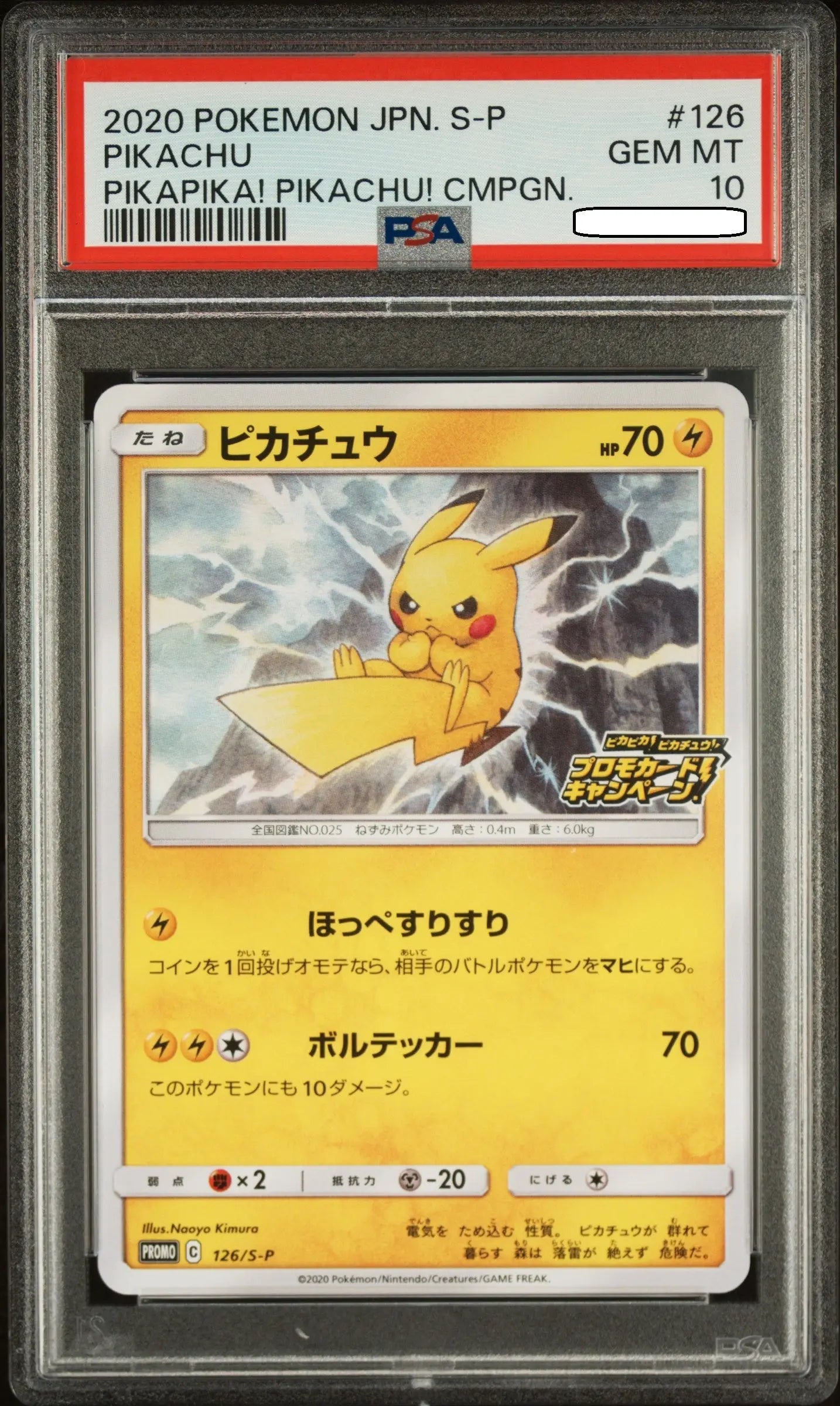 Pokémon - Pikachu Pikapika! Pikachu! Campaign Promo 126/S-P Japanese - PSA 10 Gem Mint