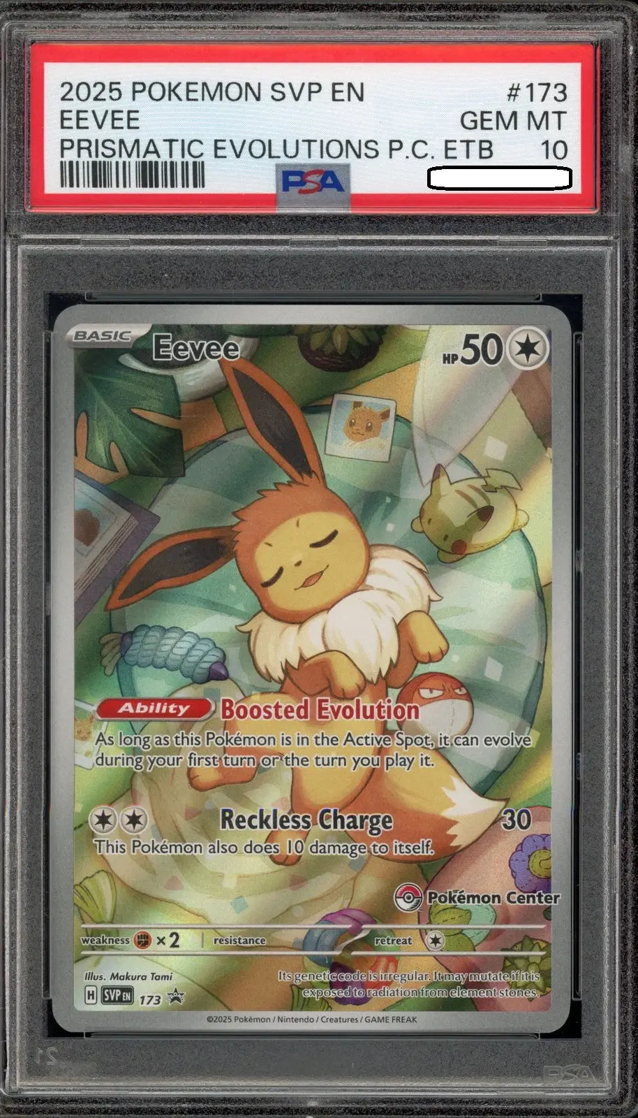 Pokémon TCG – Eevee SVP173 Pokémon Center Stamped Promo – Prismatic Evolutions – PSA 10 Gem Mint
