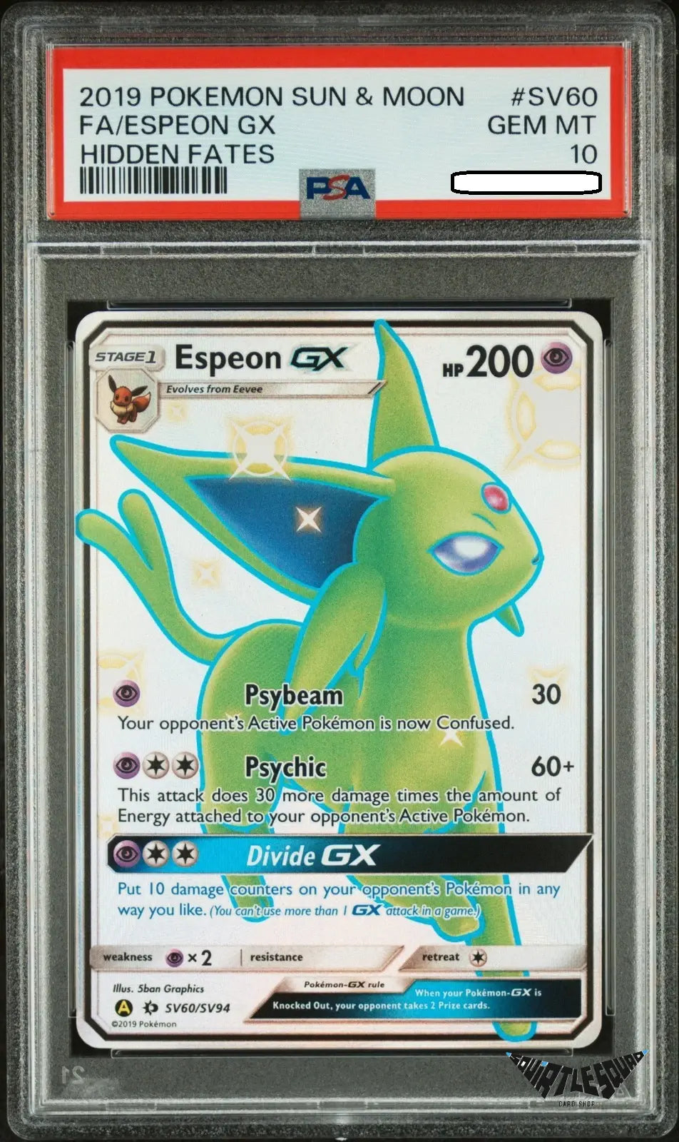 Pokémon TCG – Espeon GX SV60/SV94 Shiny Full Art – Hidden Fates – PSA 10 Gem Mint