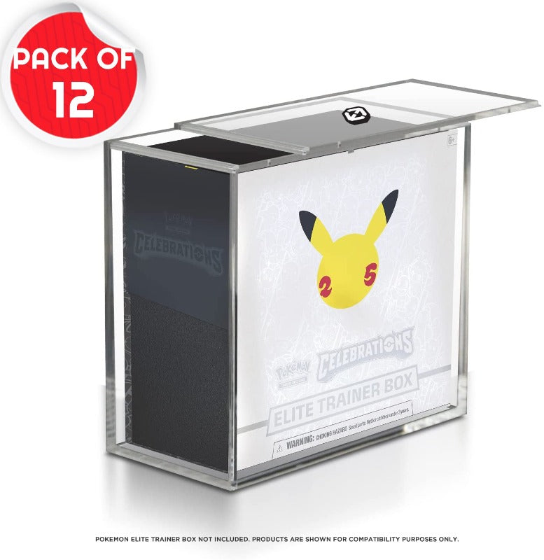Pokemon ETB Elite Trainer Box w/ Sliding Lid Anti-UV - EVORETRO Acrylic Protector 4.0MM (Pack of 12) EVORETRO Canada Card Protectors  Squirtle Squad Card Shop.