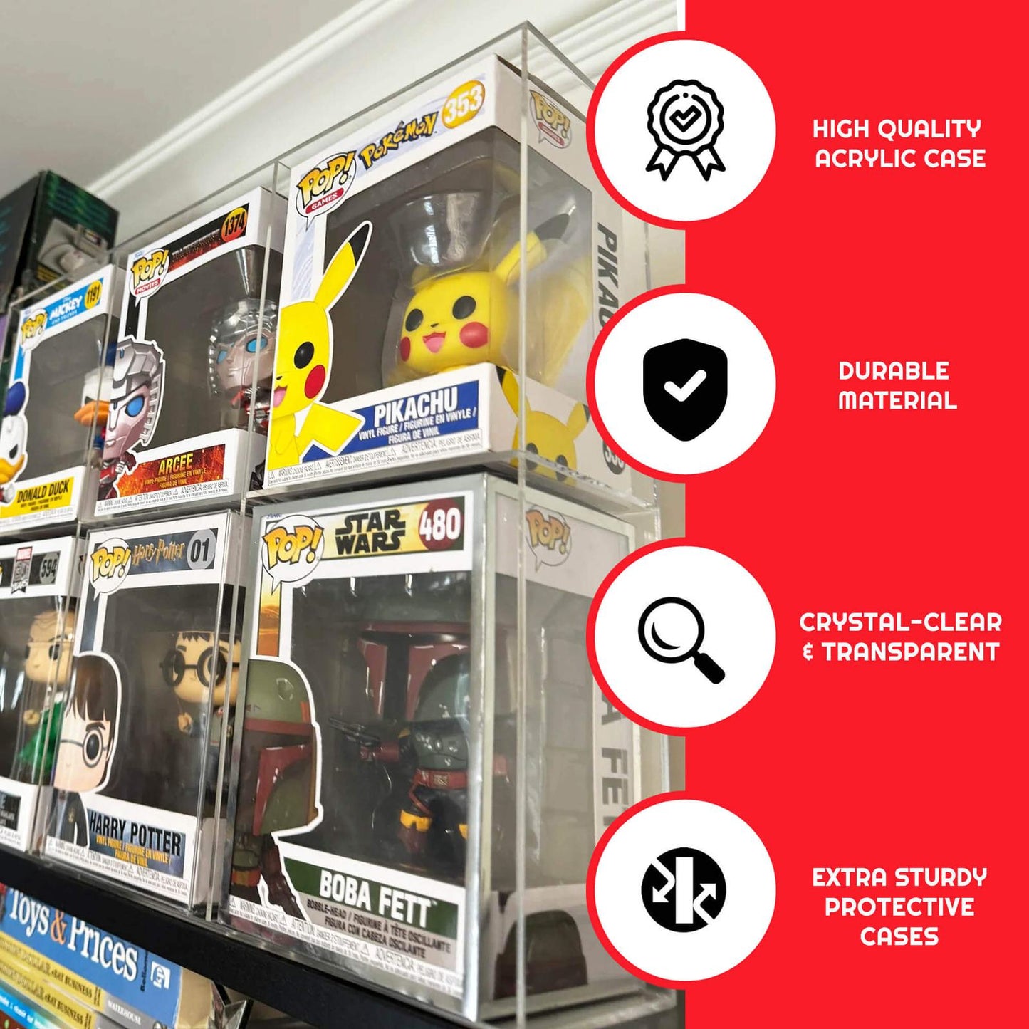 EVORETRO Funko Case: Display and Protect Your Collection with Style EVORETRO Canada Funko Pop Protectors  Squirtle Squad Card Shop.