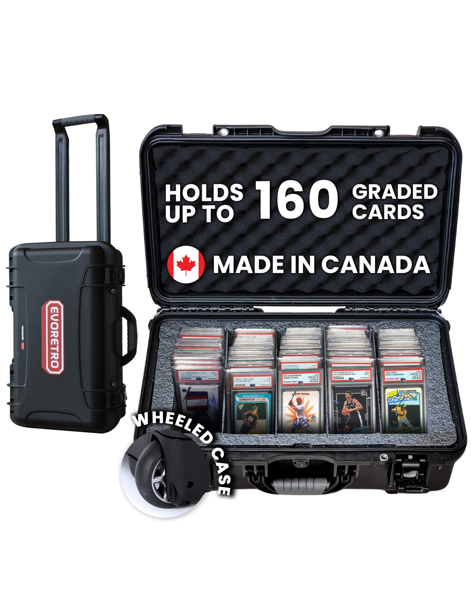 EVORETRO Waterproof Wheeled Card Case - Holds 160 Graded Slabs EVORETRO Canada Rigid Case  Squirtle Squad Card Shop.