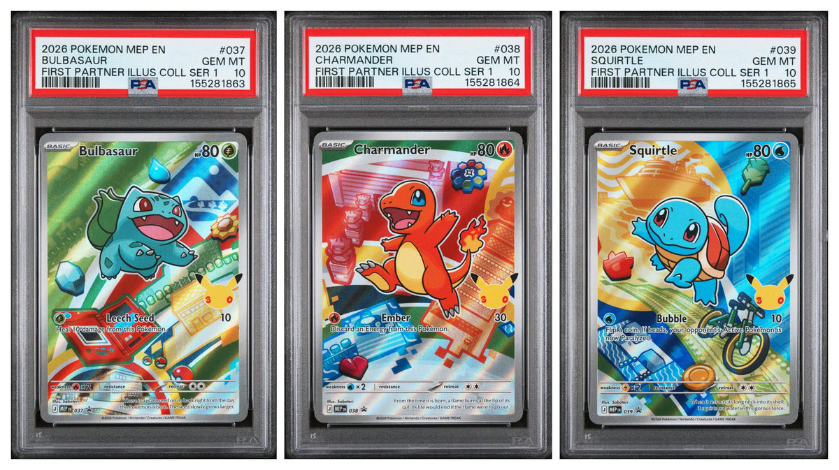 Sequential PSA 10 set Bulbasaur 155281863 Charmander 155281864 Squirtle 155281865