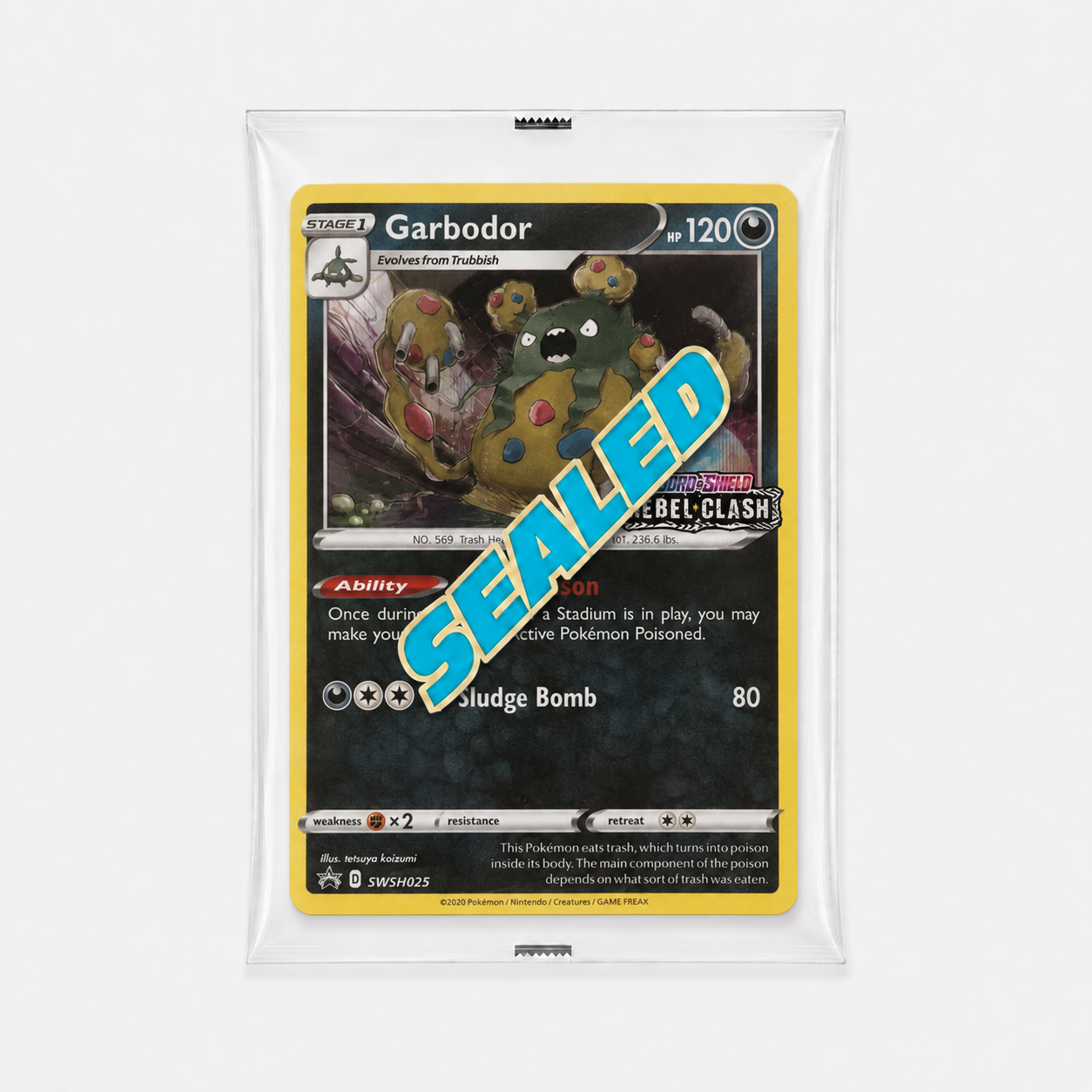 Garbodor SWSH025 Rebel Clash Stamp – Sealed Promo